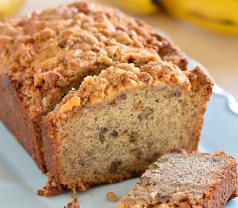Banana Bread with Salted Nut Streusel