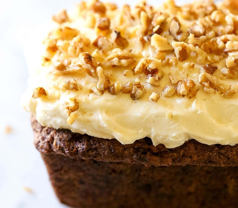 Carrot-Nut Bread with Harsh Cream Coating - Healthy Desserts