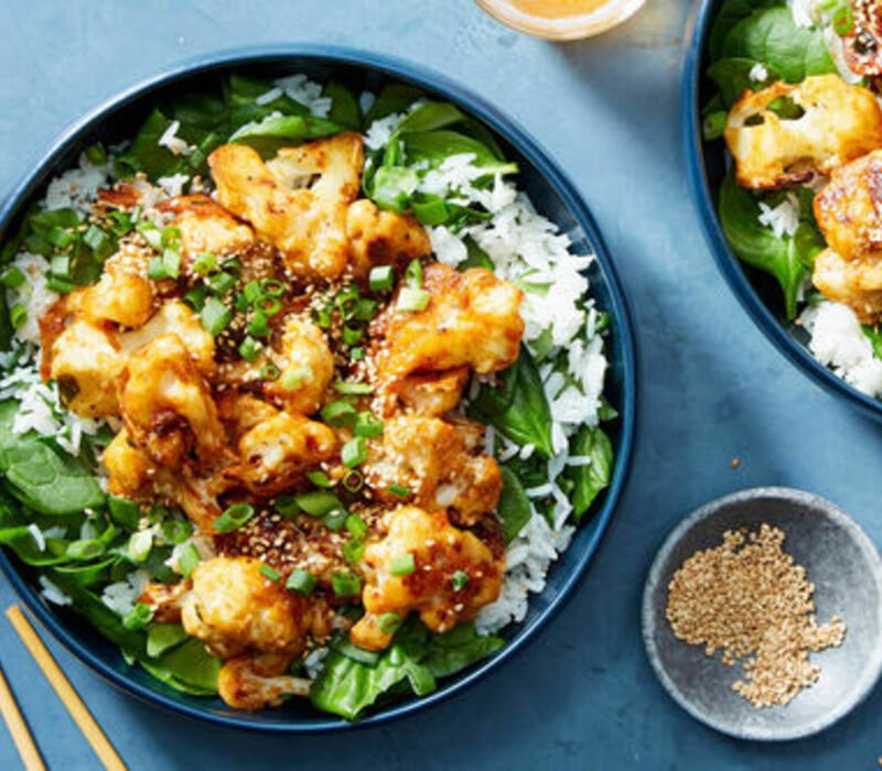Korean Broiled Cauli Rice - Healthy Dinner Ideas
