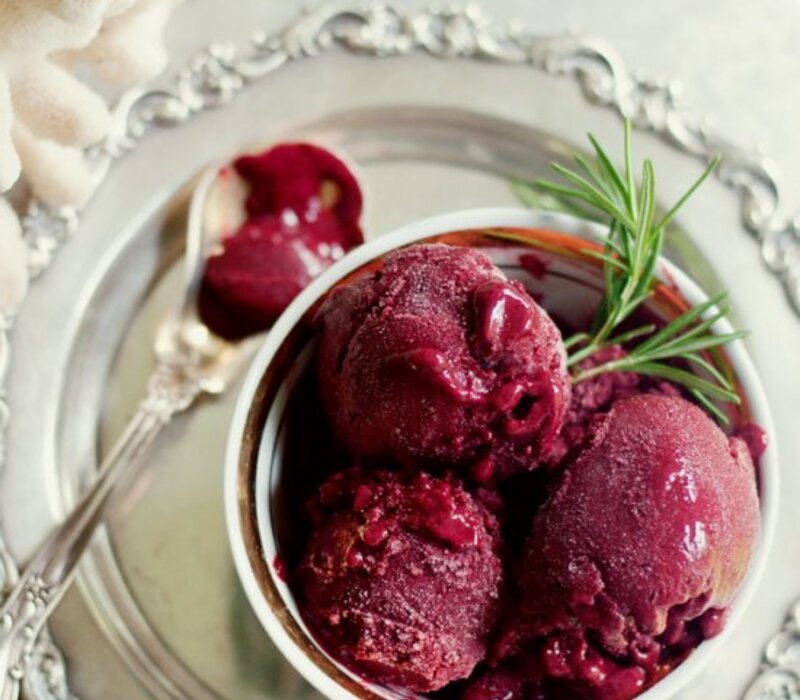 Rosemary-Cranberry Sorbet - Healthy Desserts