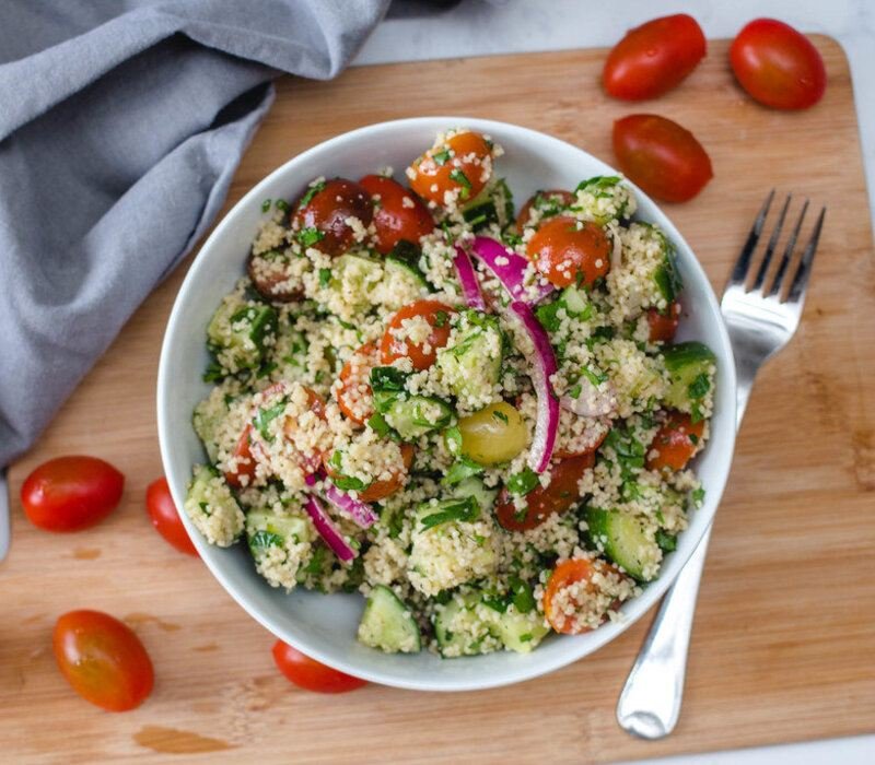 Chargrilled Vegetable Couscous with Hummus