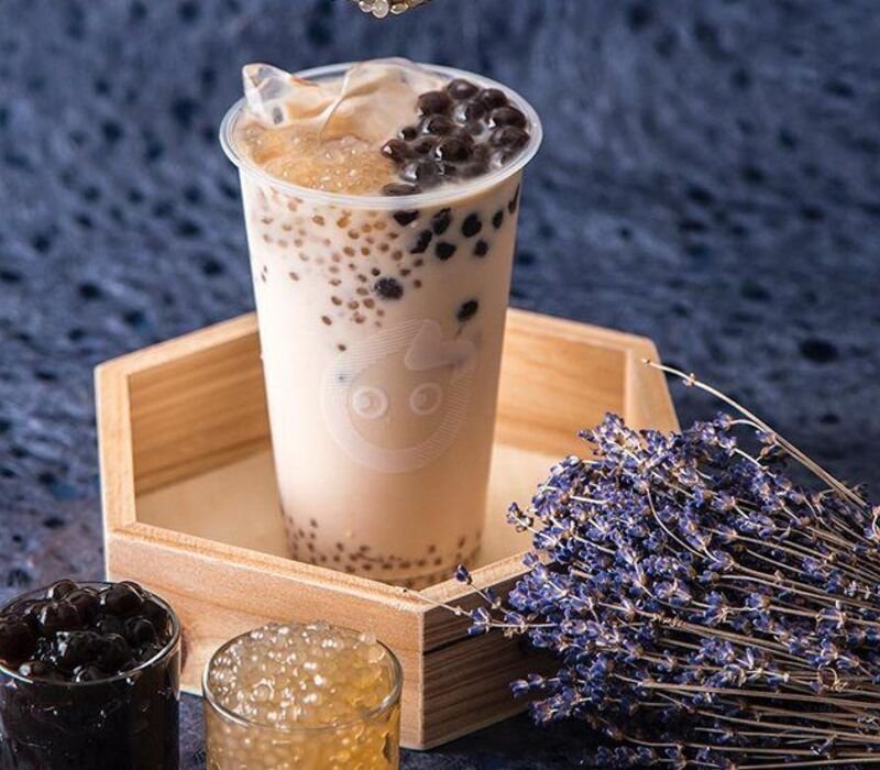 delicious panda milk tea is served 