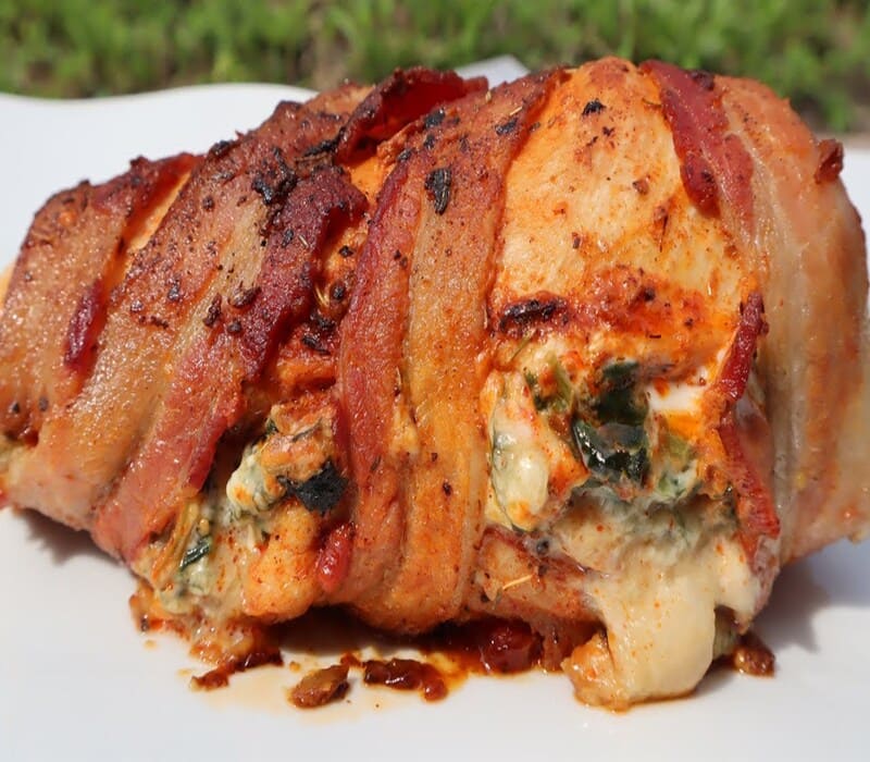 Stuffed bacon wrapped chicken breast-05 (1) Stuffed Bacon Wrapped Chicken Breast