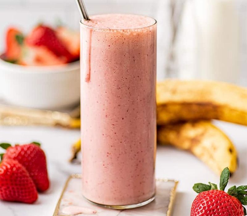 Easy Strawberry Banana Milkshake Healthy Recipe to Make