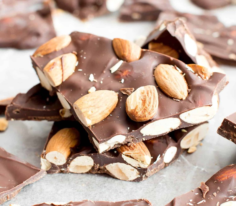 chocolate-almond-bark Crunchy Almond Chocolate Bark Recipe to Make