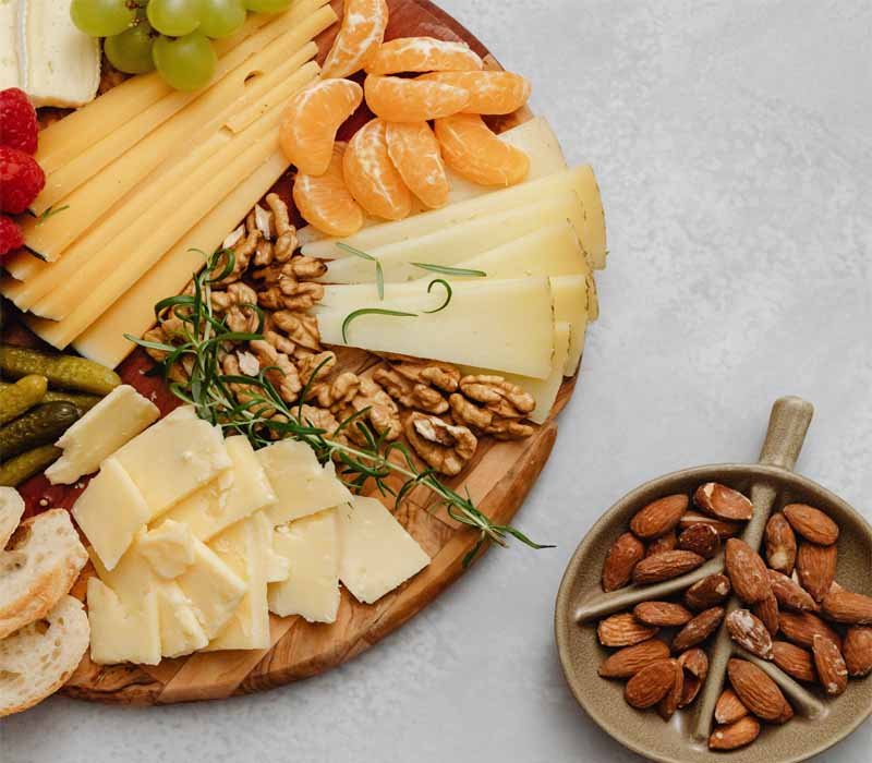 cheese with almonds